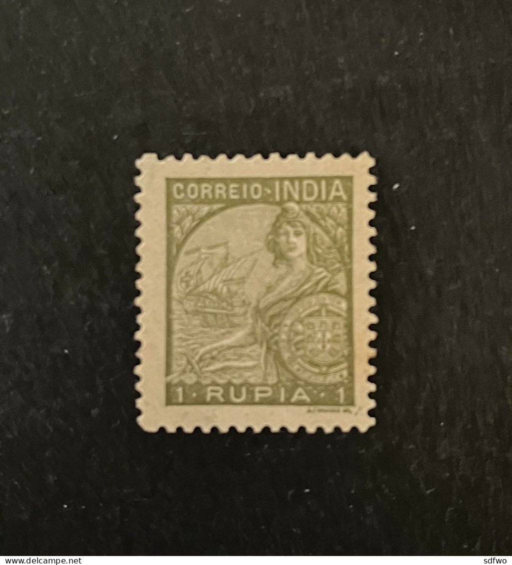 (T3) Portuguese India - 1933 Padroes 1 Rp - MNH - India Portoghese