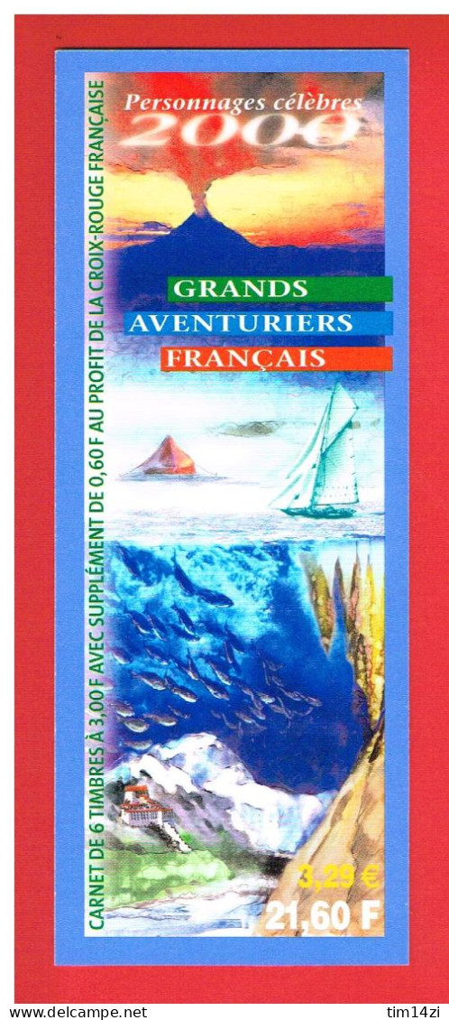 FRANCE - 2000 - CARNET COMMEMORATIF - BC3348** NON PLIEE - Personnages Célèbres - AVENTURIERS - Y & T - COTE : 11 Euros - Commémoratifs