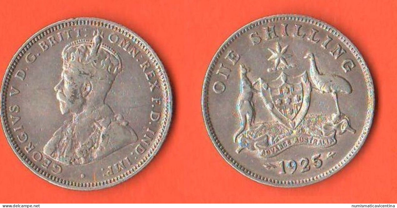 Australia One Shilling 1925 Australie King Georgius V° Double Anchors Between Date - Shilling