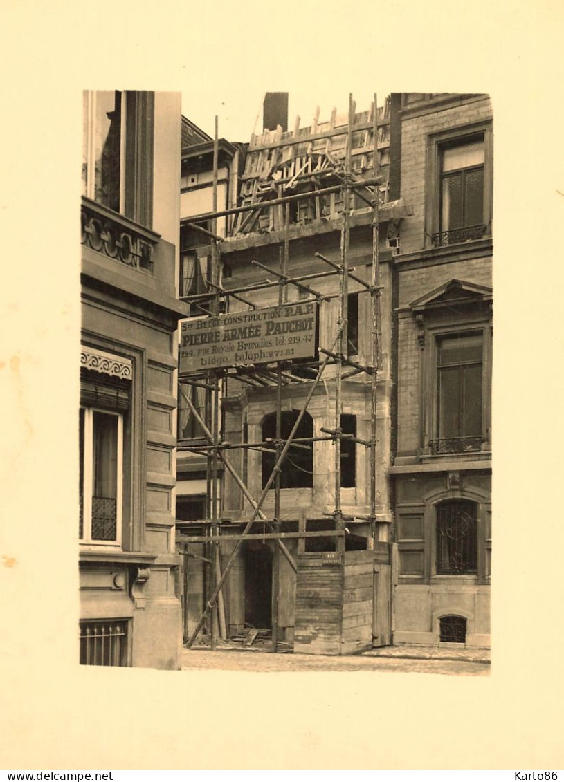 Liège * Société De Construction Pierre Armée PAUCHOT 224 Rue Royale Bruxelles * 4 Photos Ancienne 22.5x16.5cm - Lüttich