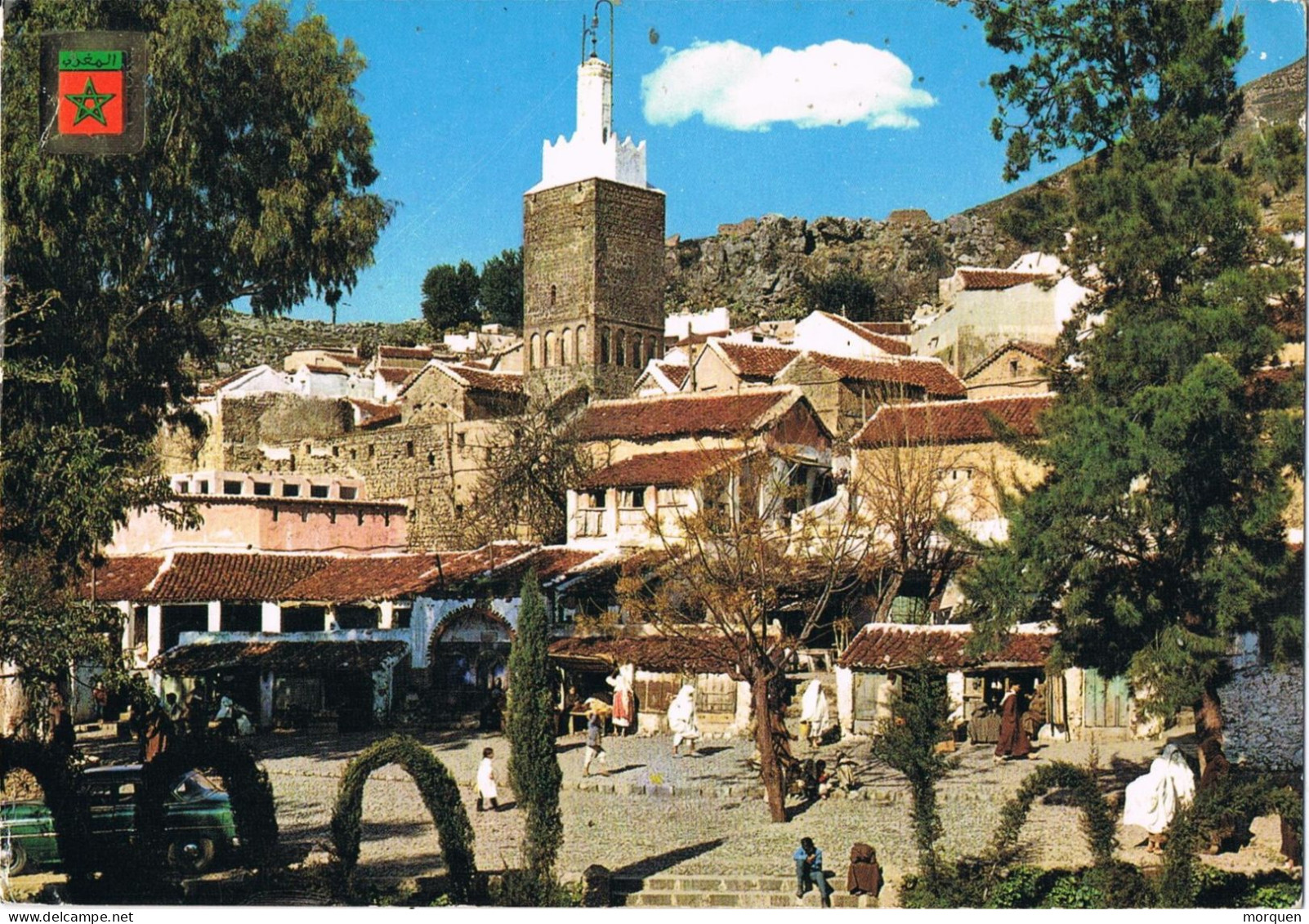 54826. Postal CHAUEN (Marruecos) 1972. Vista De Plaza De MAJZEM - Maroc (1956-...)