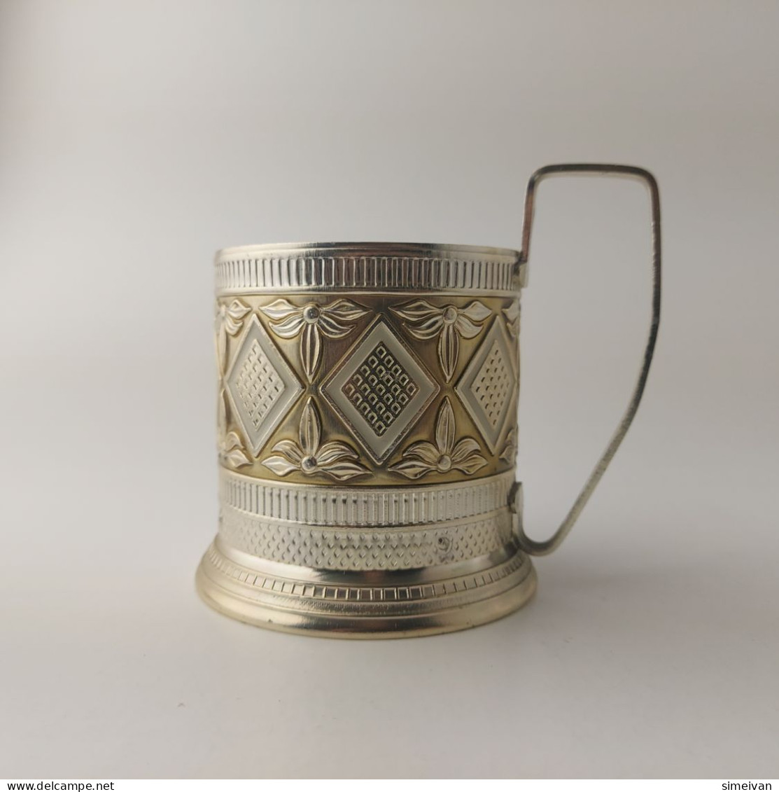 Vintage Soviet Russian Podstakannik Tea Cup Holder with Glass USSR #5536
