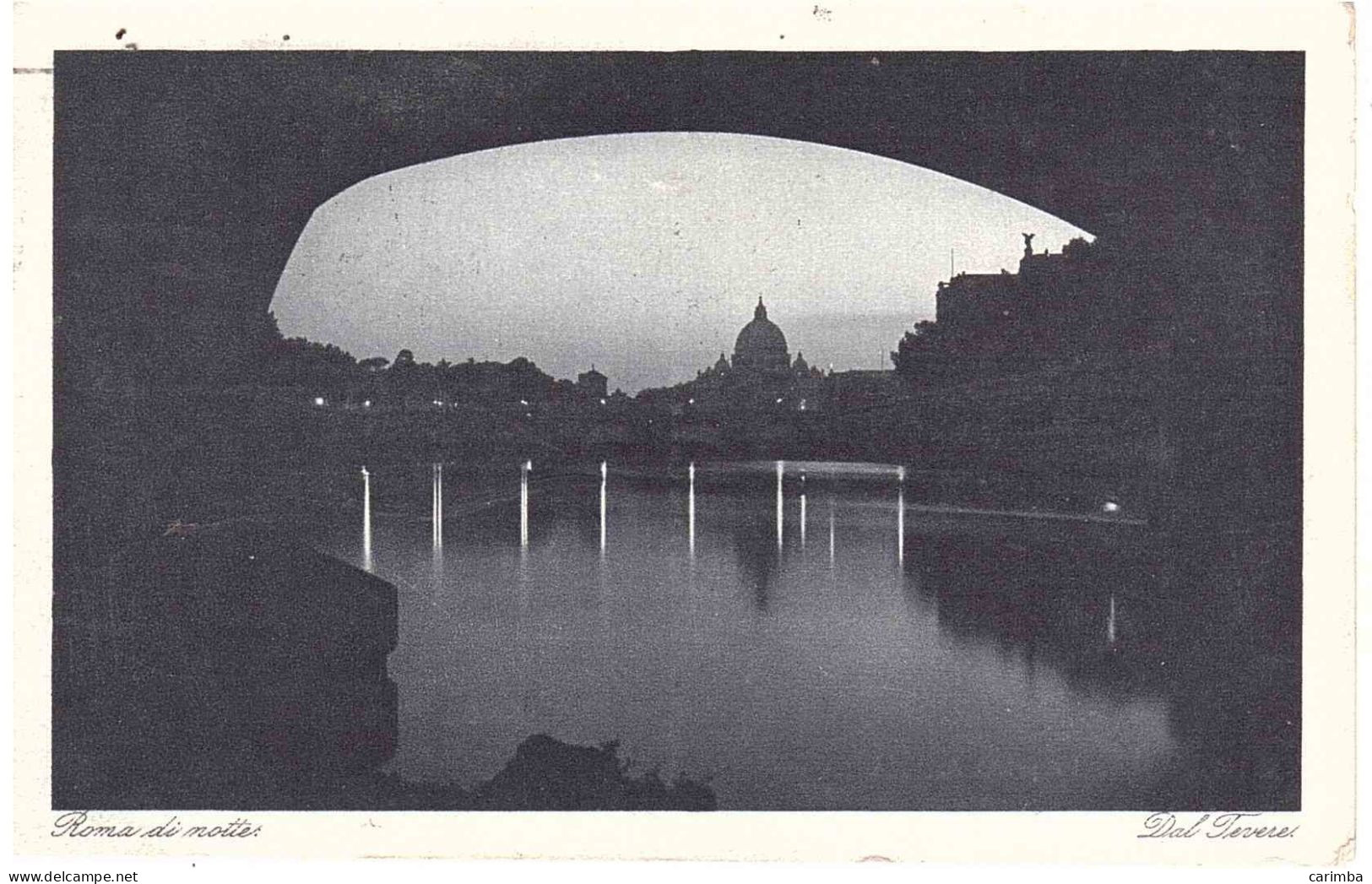 CARTOLINA ROMA FIUME TEVERE CON ANNULLO TARGHETTA SAN REMO - Fiume Tevere