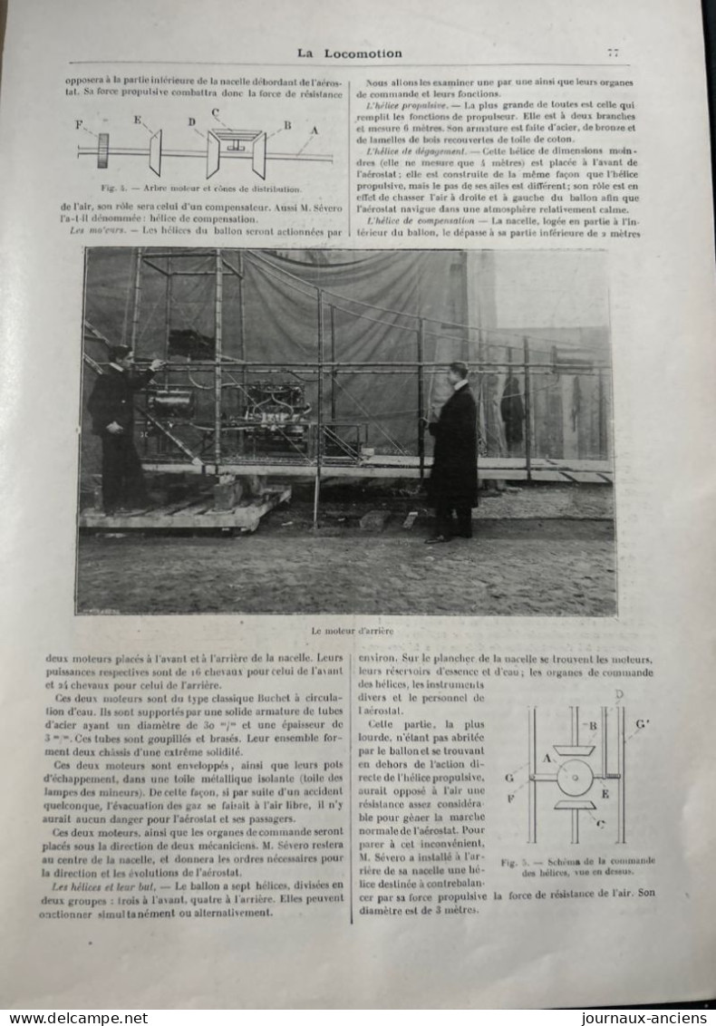 1902 LE DIRIGEABLE DE Mr SÈVERO " LE PAX " - Revue  LA LOCOMOTION - 1900 - 1949