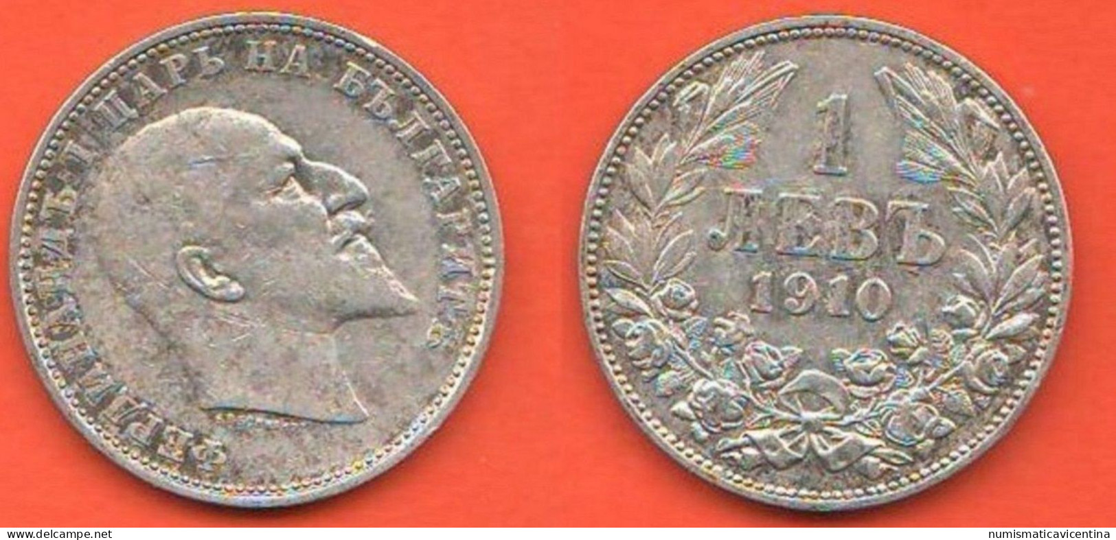 Bulgaria 1 Lev 1910 King Ferdinand I° Bulgarie Bulgarien Silver Coin - Bulgarien