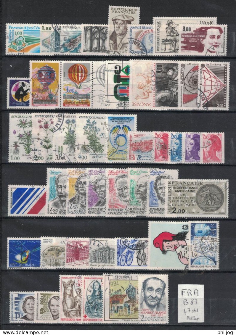 France - Année Complète Oblitérée 1983 - Oblitéré - Yvert 2252-2298 - Complete Used Year 1983 - 1980-1989