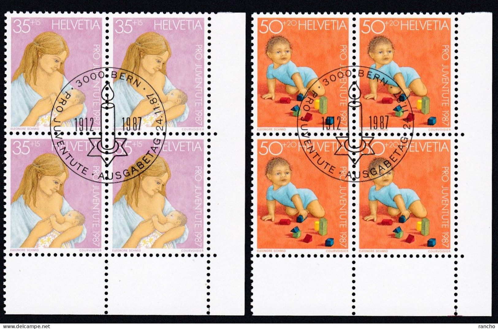 PRO/J. COLLECTION 5xBLOCS DE 4 OBLITERES 1er/J.24.11.1987. C/S.B.K. Nr:J302/06. Y&TELLIER Nr:1288/92. MICHEL Nr:1359/63. - Used Stamps