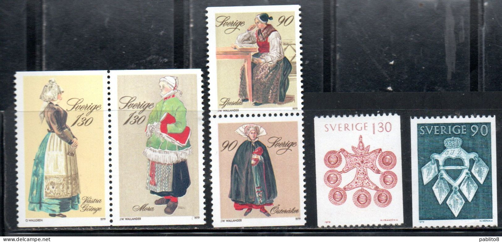 SWEDEN SVERIGE SVEZIA SUEDE 1979 CHRISTMAS NATALE NOEL WEIHNACHTEN NAVIDAD SOMPLETE SET SERIE COMPLETA MNH - Unused Stamps