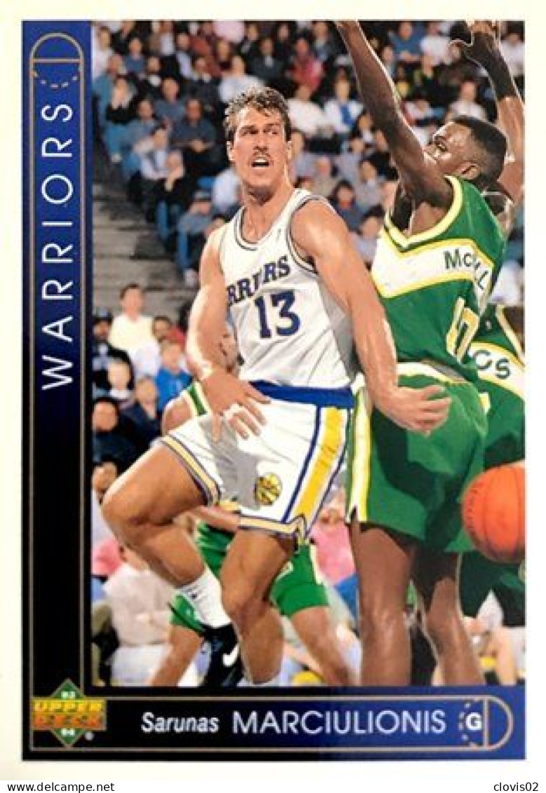 95 Sarunas Marciulionis - Golden State Warriors - Carte Upper Deck NBA 1993 - Autres & Non Classés