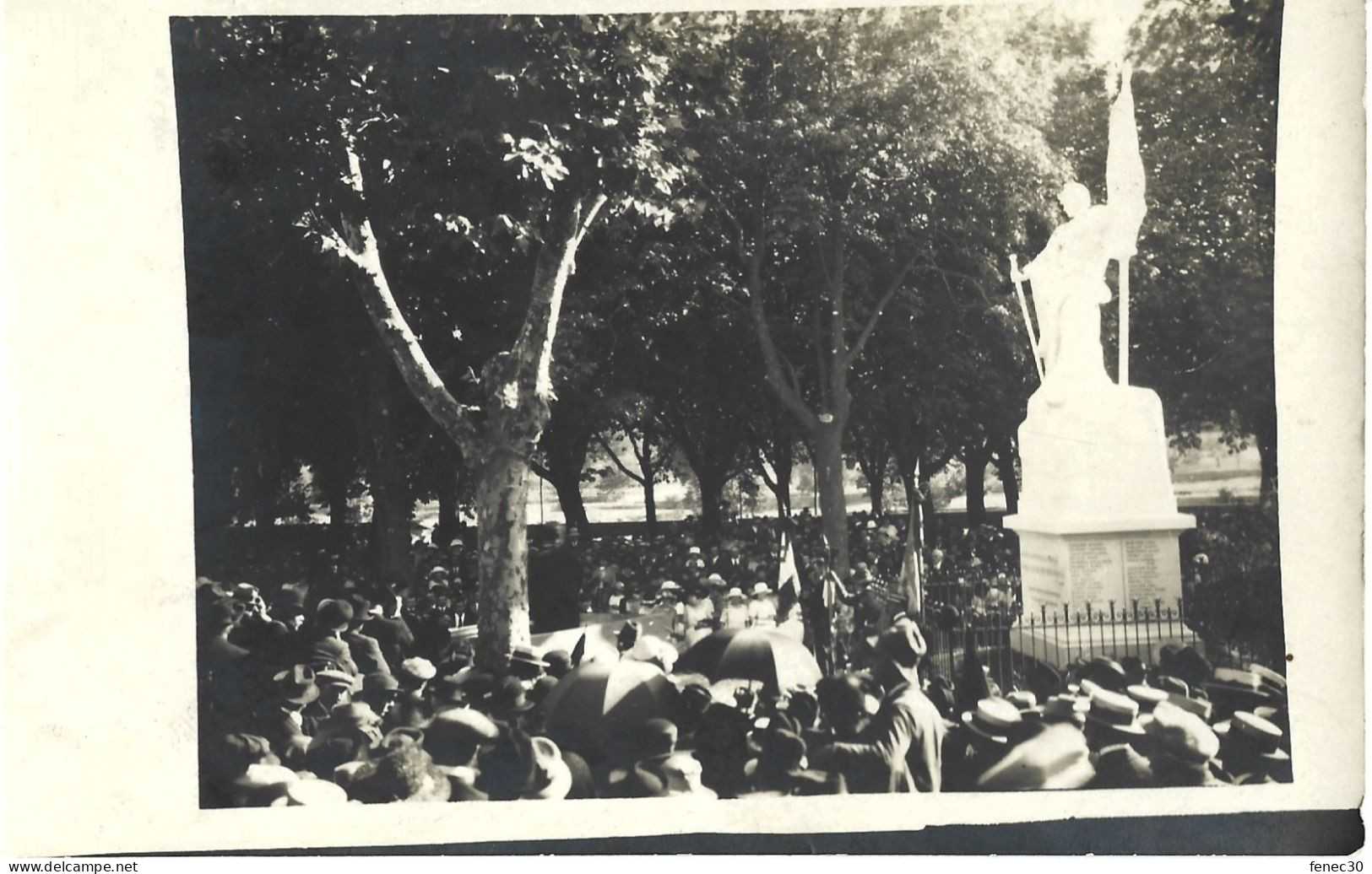 30 Saint Jean Du Gard Inauguration Du Monument Aux Morts Carte Photo Inédite - Saint-Jean-du-Gard