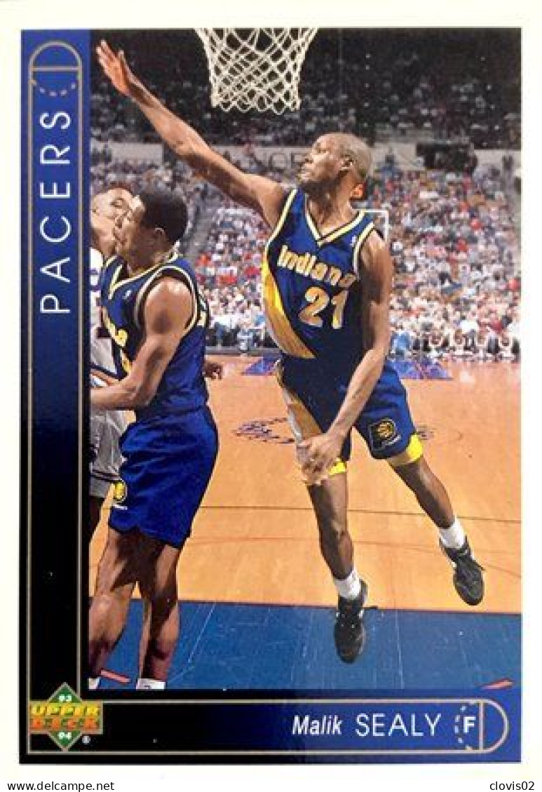 128 Malik Sealy - Indiana Pacers - Carte Upper Deck NBA 1993 - Sonstige & Ohne Zuordnung