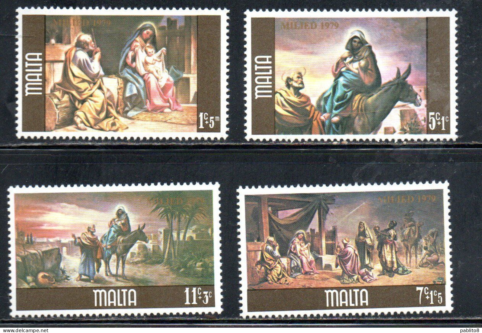 MALTA 1979 CHRISTMAS NATALE NOEL WEIHNACHTEN NAVIDAD NATAL COMPLETE SET SERIE COMPLETA MNH - Malta