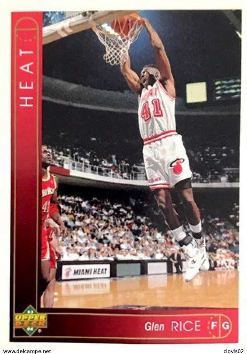 154 Glen Rice - Miami Heat - Carte Upper Deck NBA 1993 - Sonstige & Ohne Zuordnung