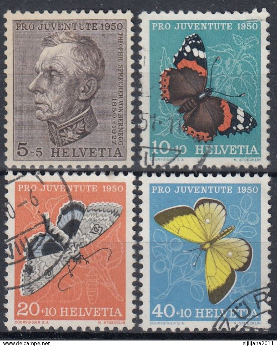 Switzerland / Helvetia / Schweiz / Suisse 1950 ⁕ Pro Juventute Mi.550-552, 554 ⁕ 4v Used - Used Stamps