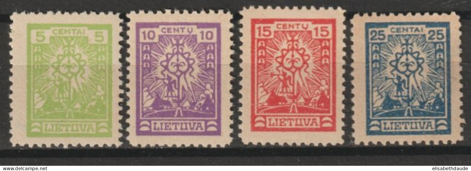 1923 - LITUANIE - SERIE COMPLETE  N°185/187 * MLH SANS FILIGRANE - COTE = 30 EUR. - Lithuania