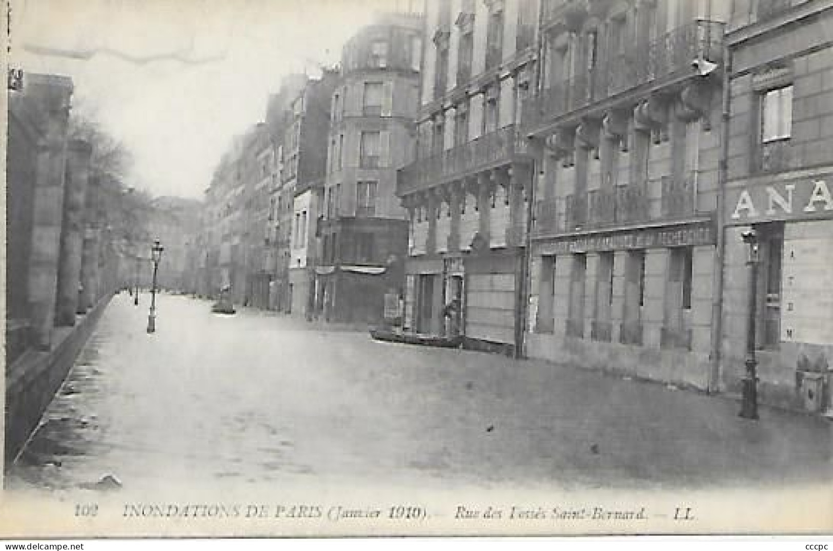 CPA Paris Inondations Janvier 1910 Rue Des Fossés Siant-Bernard - Arrondissement: 05