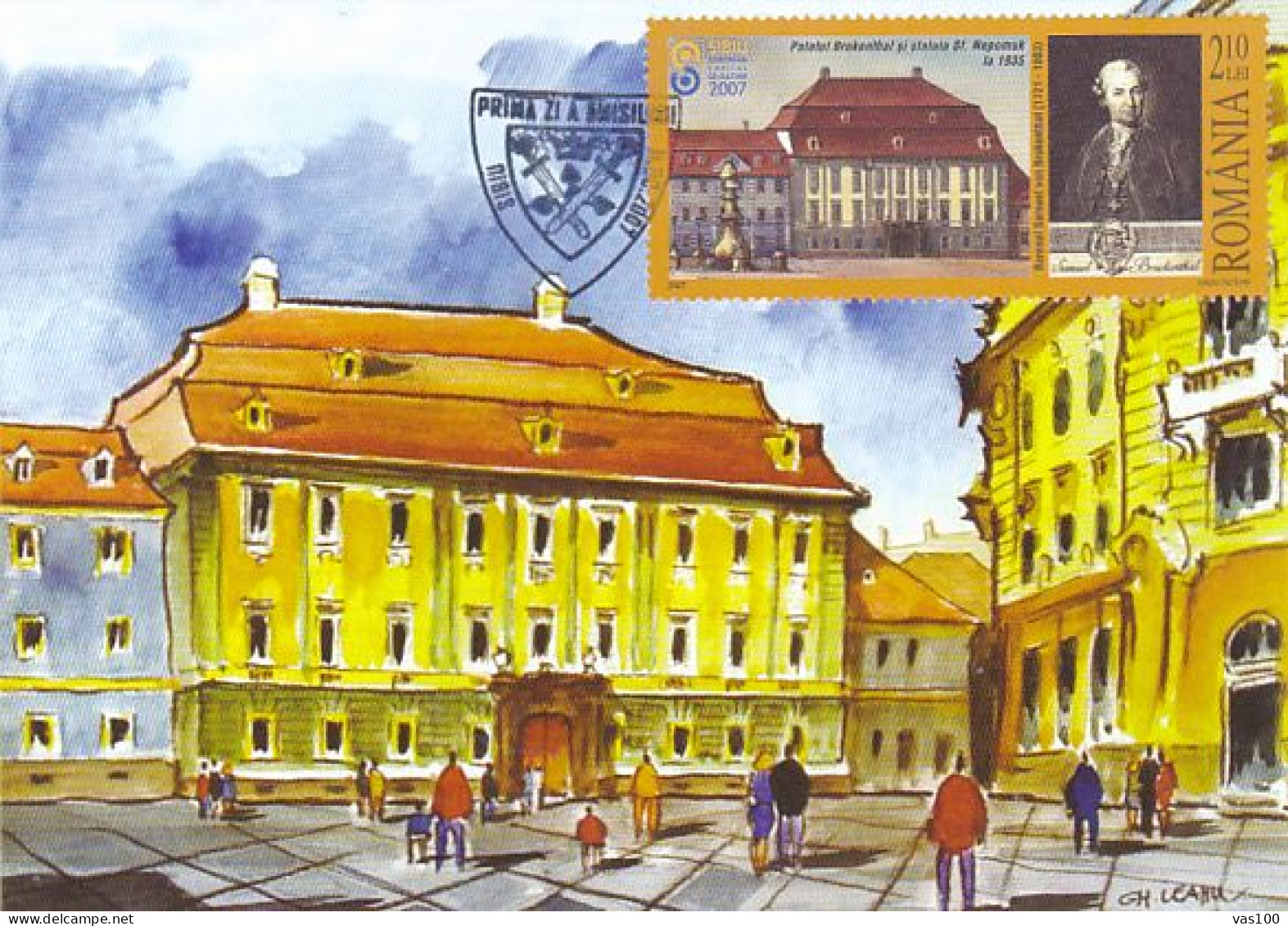 SIBIU- EUROPEAN CULTURAL CAPITAL, BRUKENTHAL PALACE, MUSEUM, CM, MAXICARD, CARTES MAXIMUM, OBLIT FDC, 2007, ROMANIA - Maximumkaarten