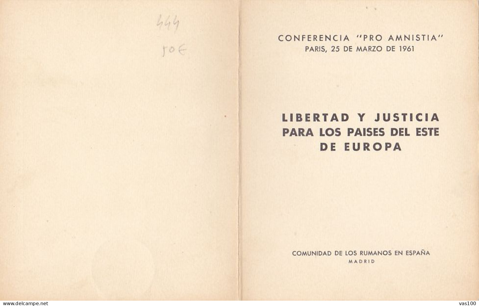 GREAT UNION ANNIVERSARY, TRANSYLVANIA UNION TO ROMANIA, ROMANIANS IN EXILE IN SPAIN, BOOKLET, 1956, ROMANIA - Blocks & Kleinbögen