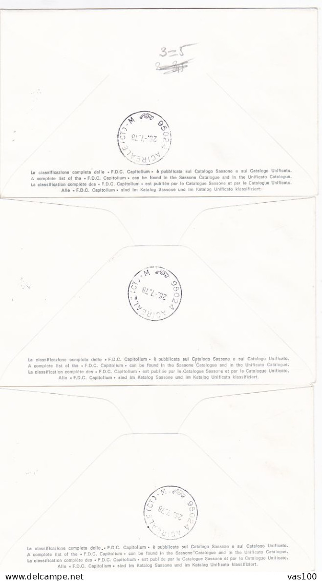 SCIENCE, TELECOM, WORLD TELECOMMUNICATIONS DAY, REGISTERED COVER FDC, 3X, 1978, VATICAN - Telecom