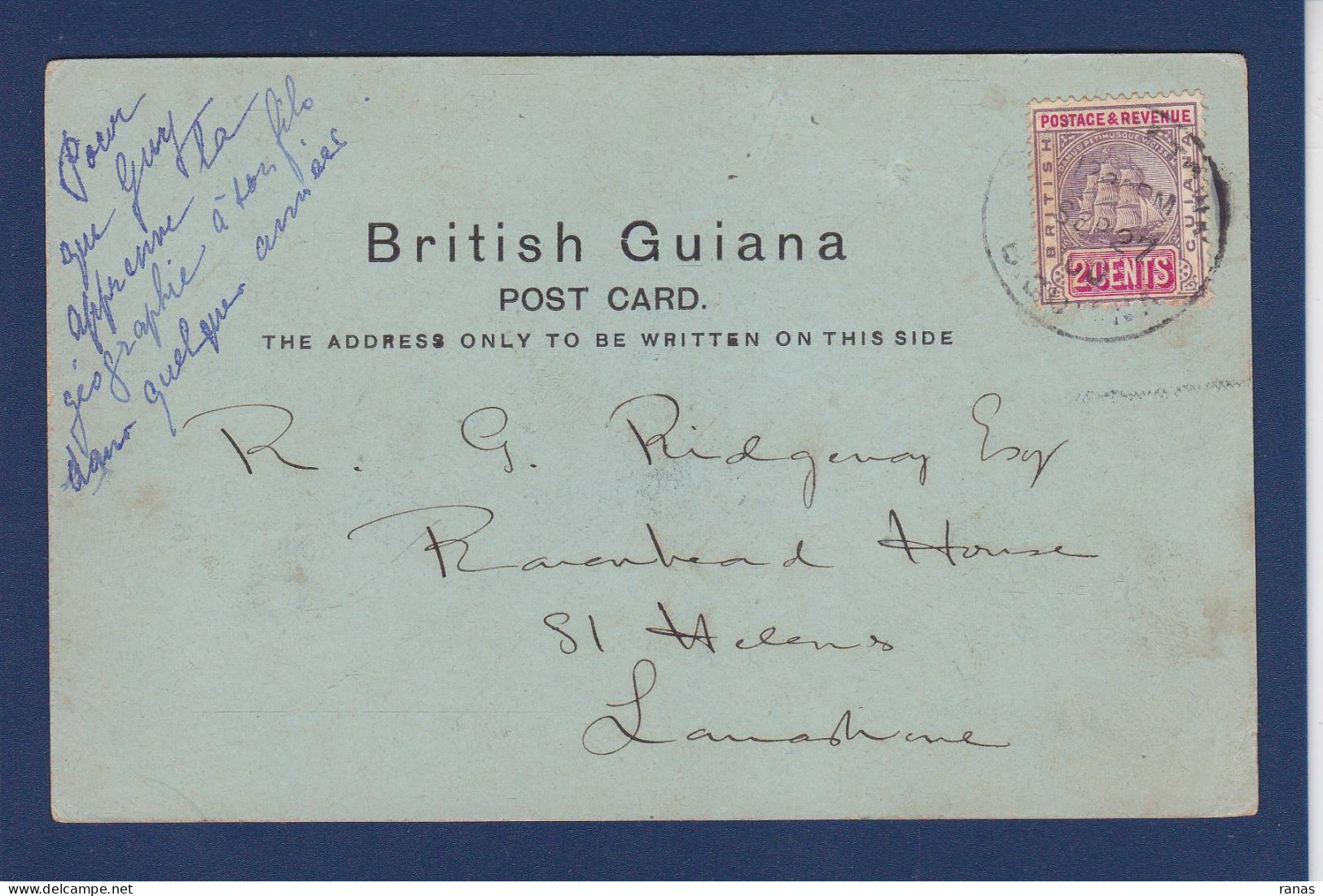 CPA Guyana (ex-Guyane Britannique) Circulée Guiana Anglaise - Guyana (voorheen Brits Guyana)