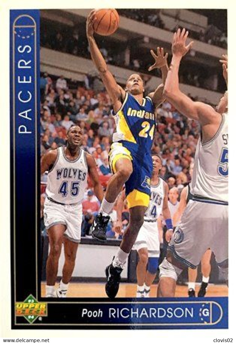 260 Pooh Richardson - Indiana Pacers - Carte Upper Deck NBA 1993 - Sonstige & Ohne Zuordnung