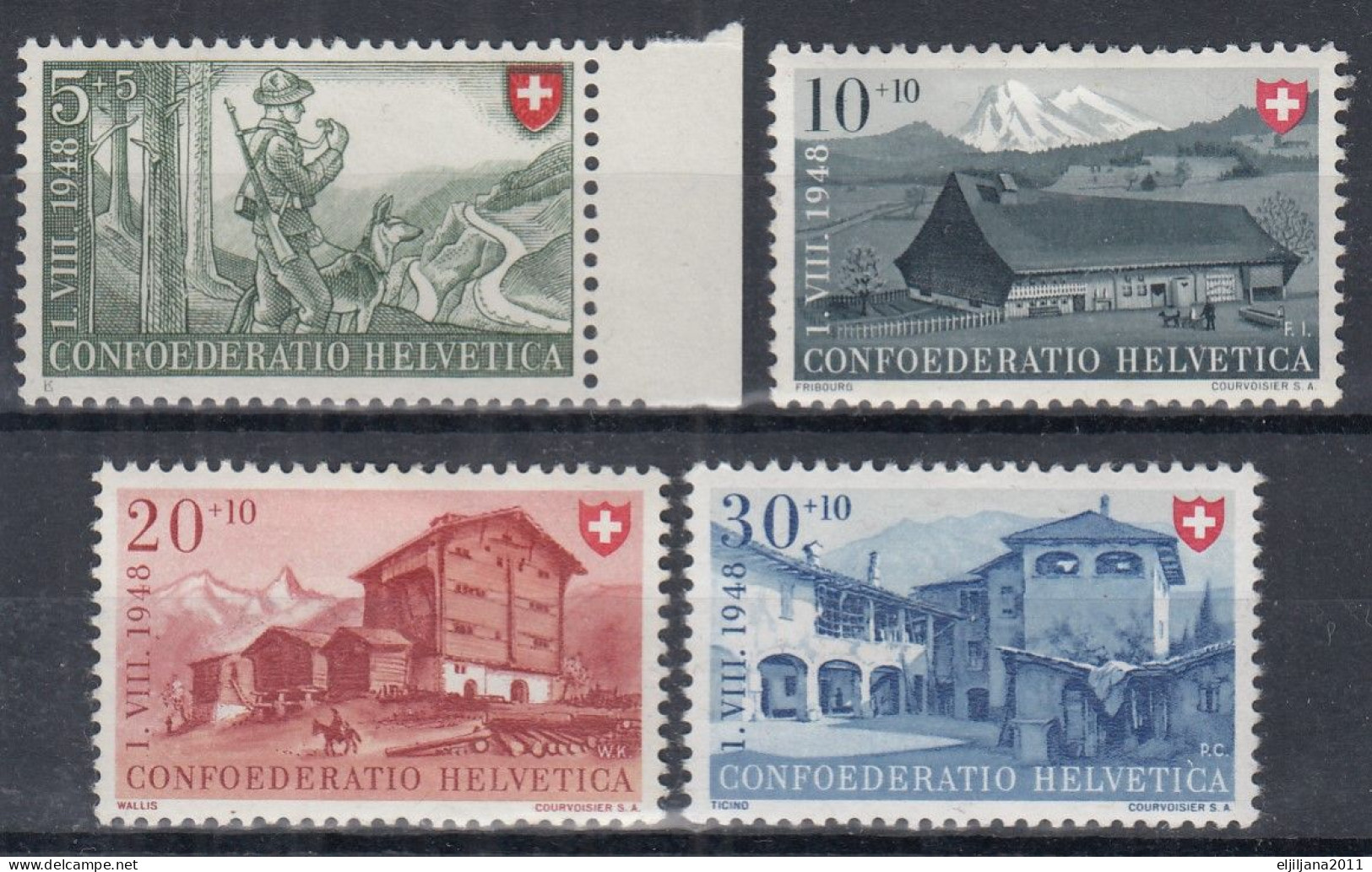 Switzerland / Helvetia / Schweiz / Suisse 1948 ⁕ Pro Patria Mi.508-511 ⁕ 4v MH - Ungebraucht