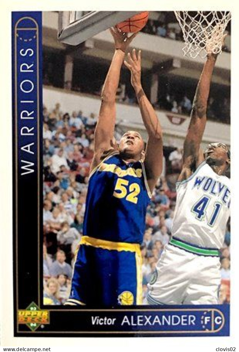 261 Victor Alexander - Golden State Warriors - Carte Upper Deck NBA 1993 - Otros & Sin Clasificación