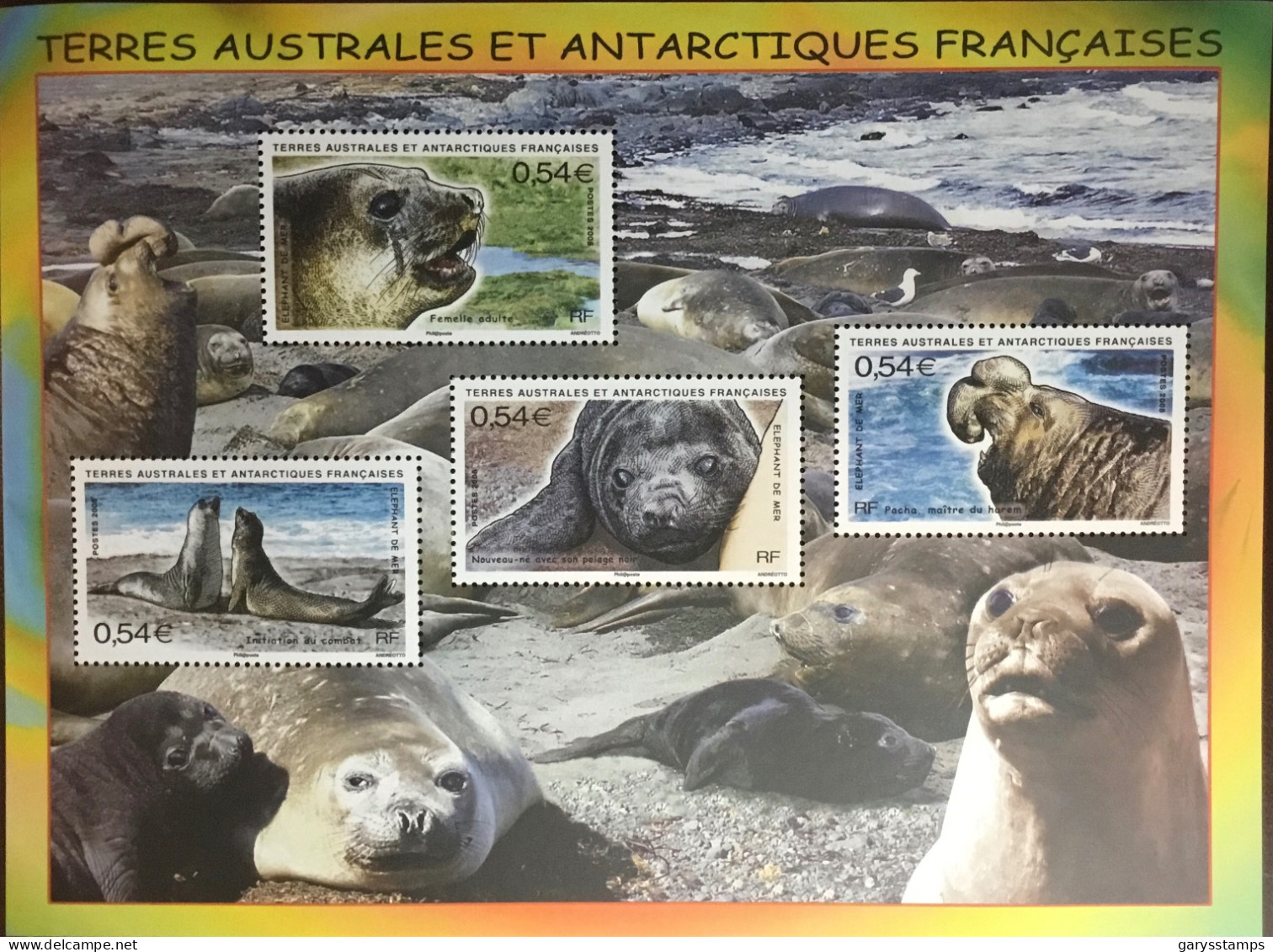 French Antarctic Territory TAAF 2008 Elephant Seals Animals Sheetlet MNH - Altri & Non Classificati