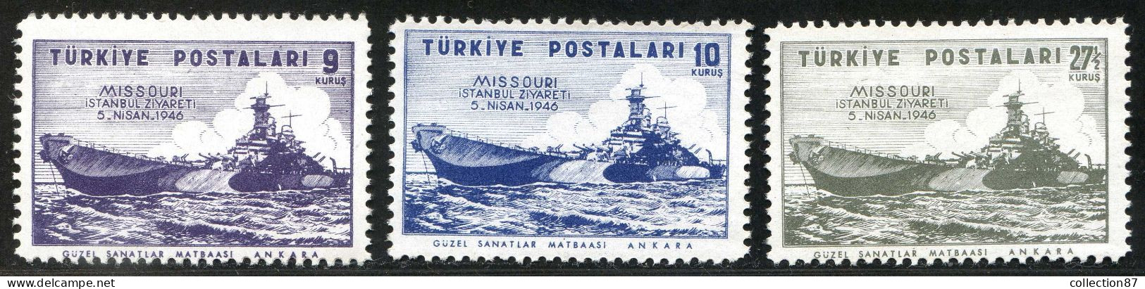 REF 091 > TURQUIE < Yv N° 1037 à 1039 * * < Neuf Luxe Dos Visible MNH * * - Turkey - Unused Stamps