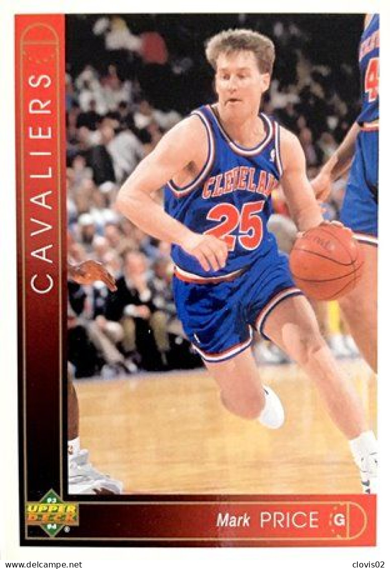 278 Mark Price - Cleveland Cavaliers - Carte Upper Deck NBA 1993 - Sonstige & Ohne Zuordnung