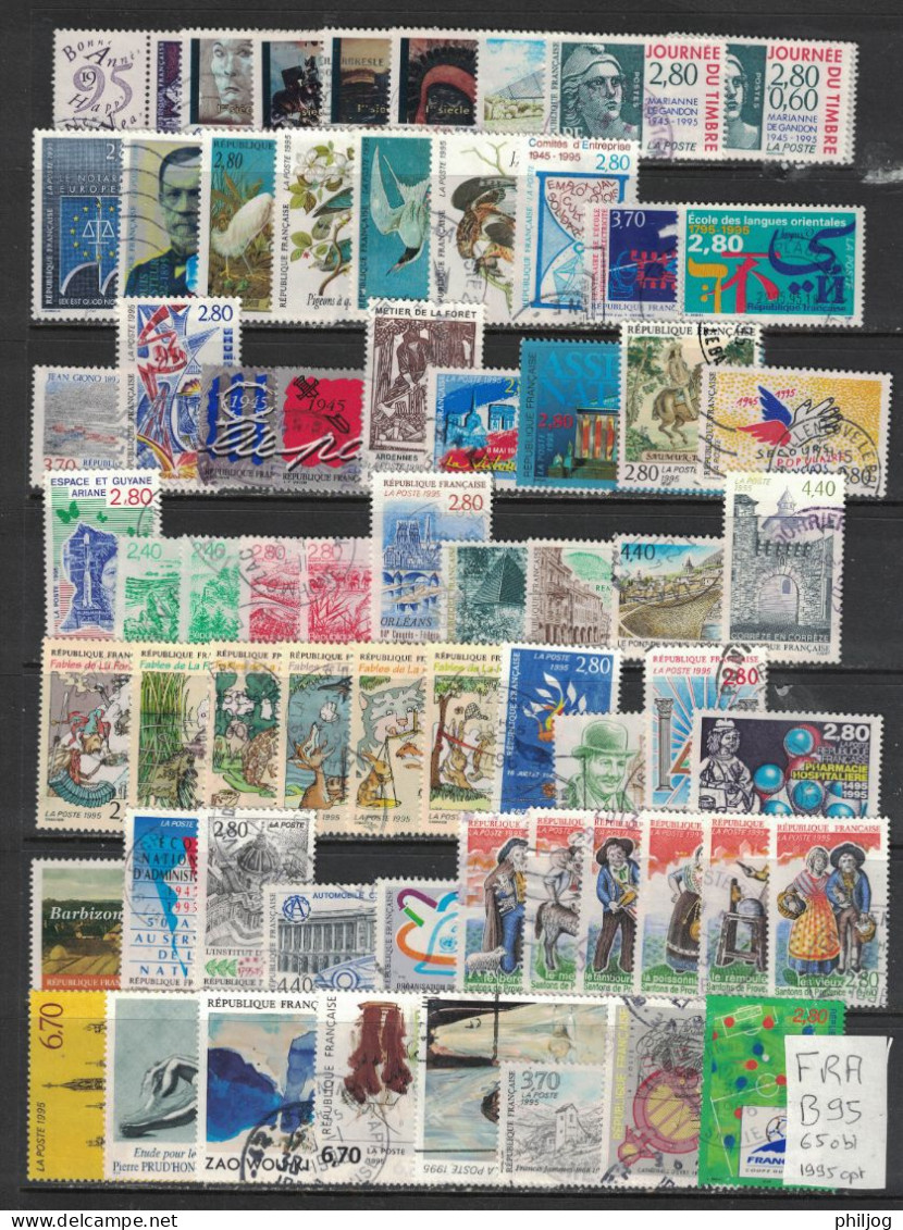 France - Année Complète Oblitérée 1995 - Oblitéré - Yvert 2918-2985 - Complete Used Year 1995 - 1990-1999