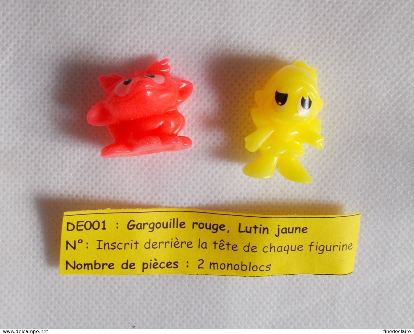 Kinder - Créatures Fantastiques - Gargouille Rouge Orangé, Lutin Jaune - DE001 - Sans BPZ - Monoblocs