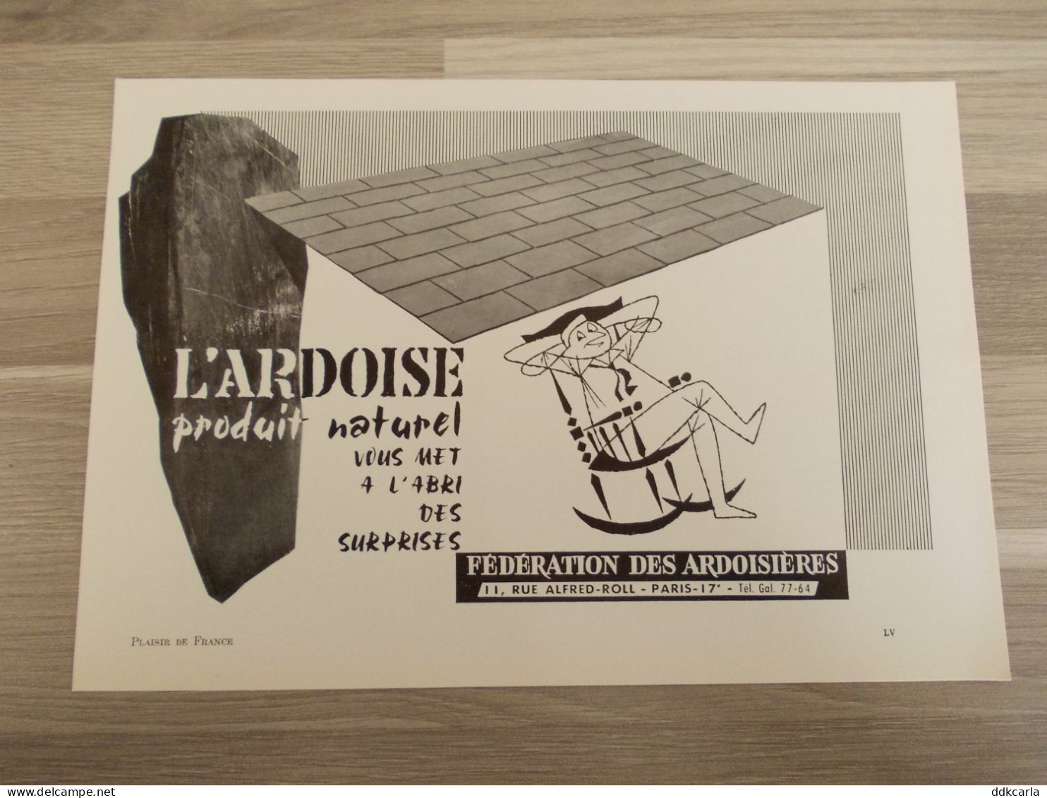 Reclame Advertentie Uit Oud Tijdschrift 1957 - L'Ardoise Produit Naturel - Publicidad