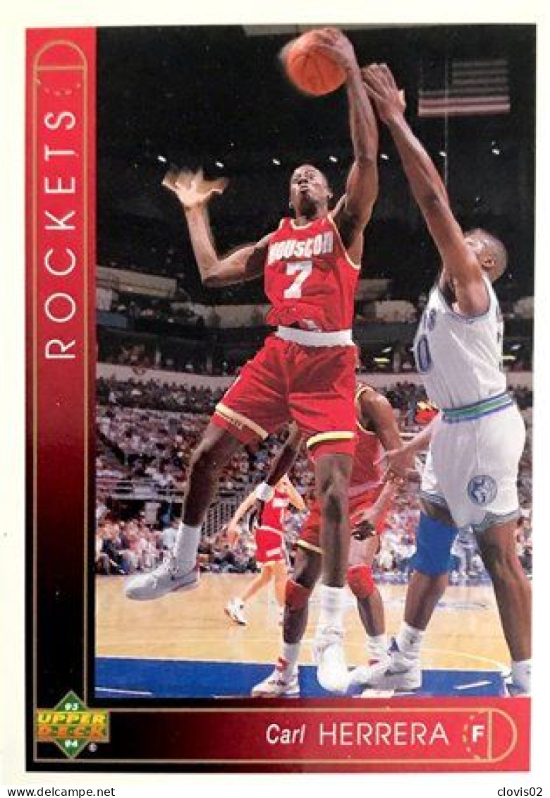 289 Carl Herrera - Houston Rockets - Carte Upper Deck NBA 1993 - Sonstige & Ohne Zuordnung