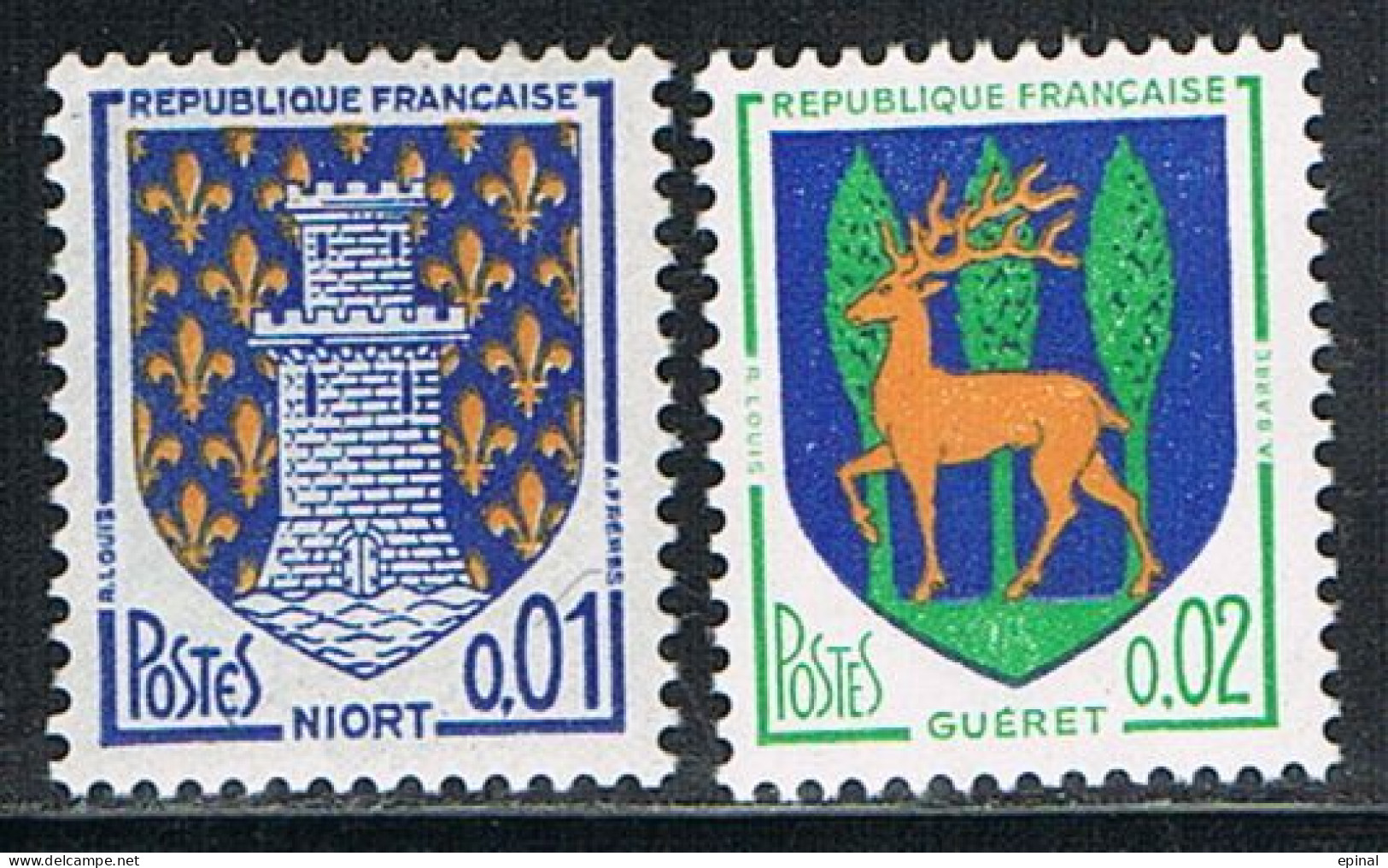 FRANCE : N° 1351A Et 1351B ** (Armoiries : Niort Et Guéret) - PRIX FIXE - - Neufs