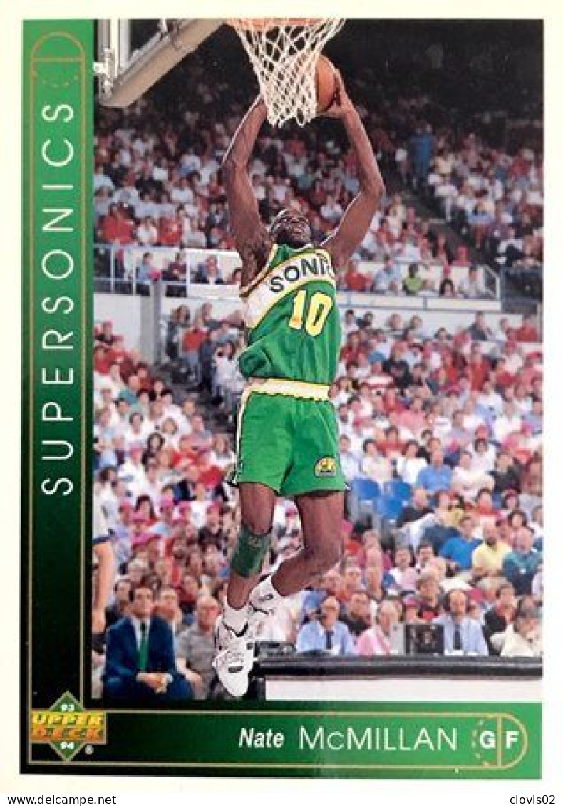 293 Nate McMillan - Seattle SuperSonics - Carte Upper Deck NBA 1993 - Andere & Zonder Classificatie