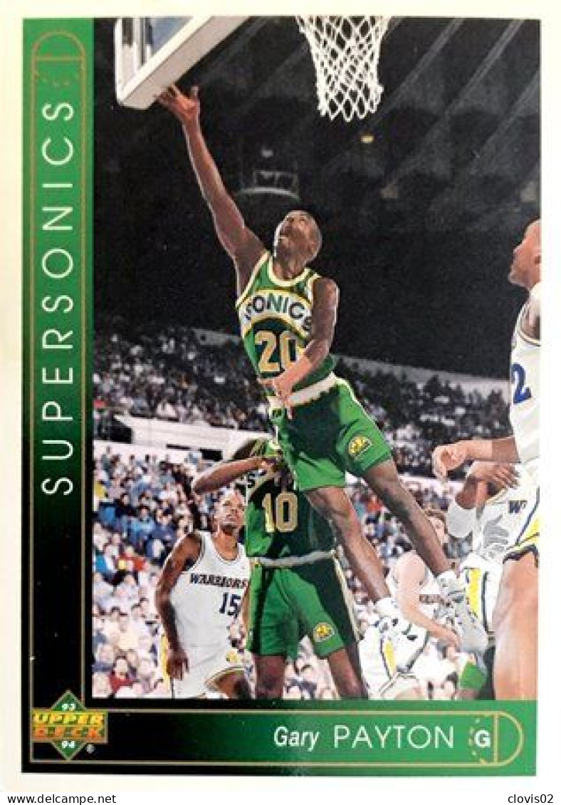 295 Gary Payton - Seattle SuperSonics - Carte Upper Deck NBA 1993 - Sonstige & Ohne Zuordnung