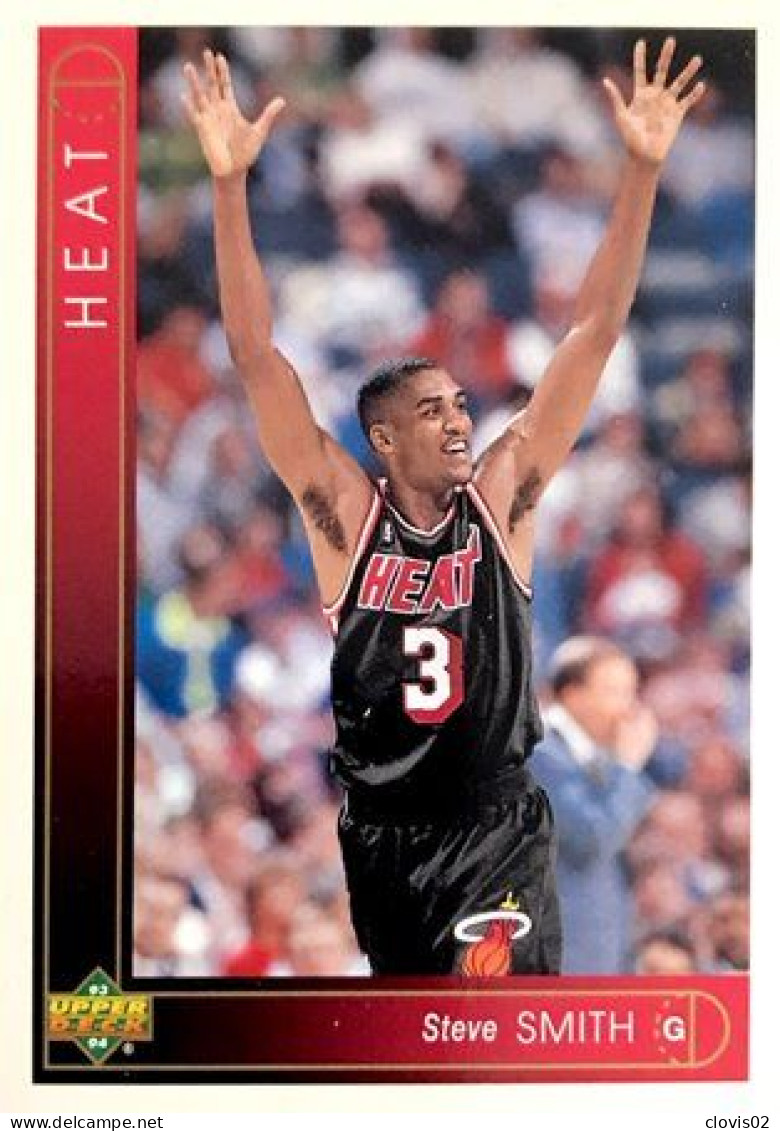 296 Steve Smith - Miami Heat - Carte Upper Deck NBA 1993 - Altri & Non Classificati