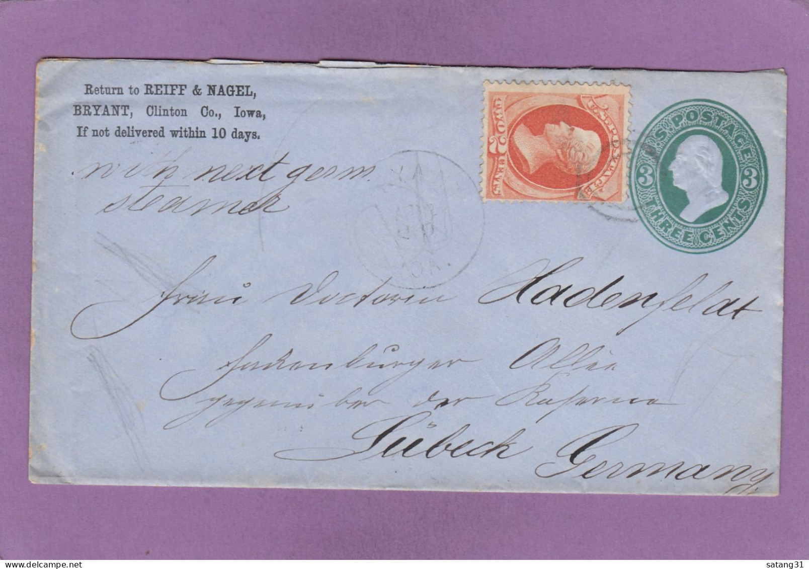 LETTRE DE BRYANT POUR LUBECK,ALLEMAGNE. - Covers & Documents