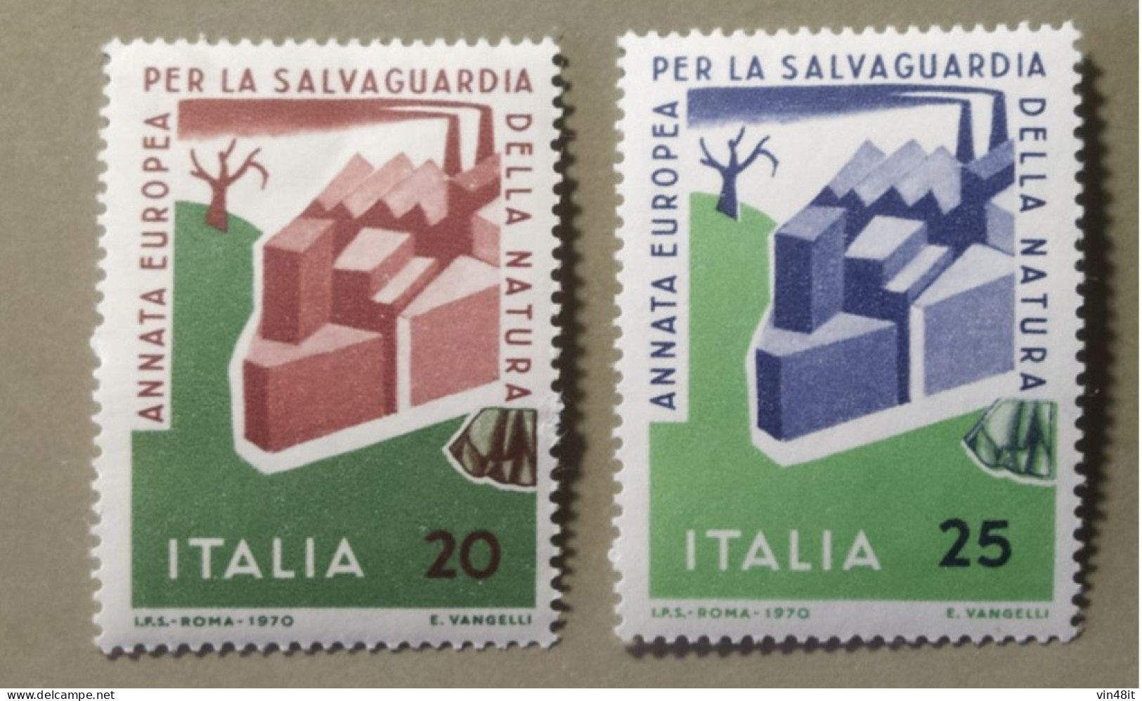 1970 - ITALIA REPUBBLICA - ANNO EUROPEO SALSAGUARDIA  DELLA NATURA   - SERIE COMPLETA  - 2 VALORI    - NUOVO - 1961-70: Ungebraucht