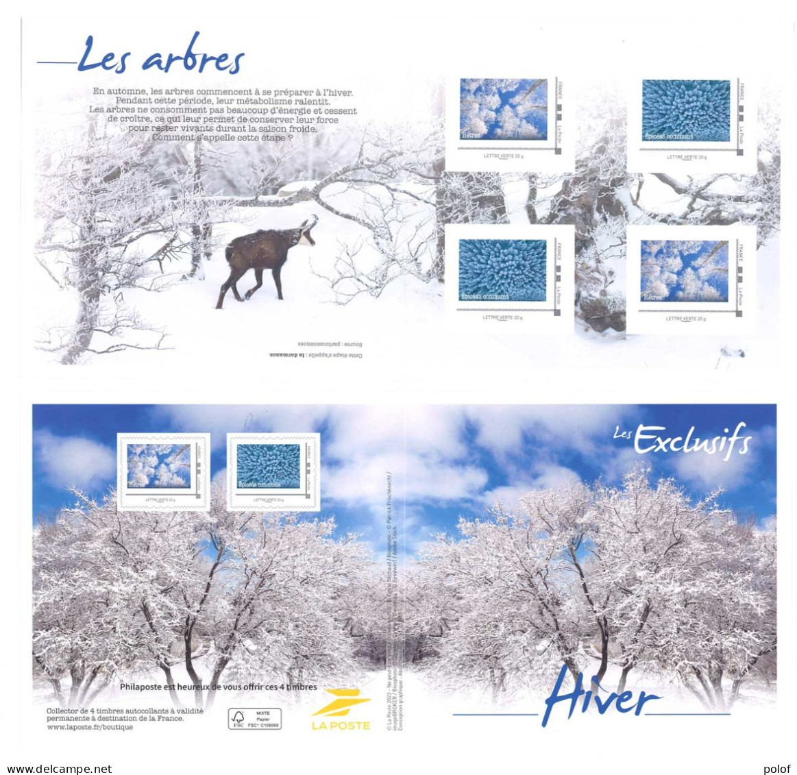 COLLECTOR - Les Exclusifs - Hiver   - Les Arbres - 4 Timbres (Lettre Prioritaire ) à Validité Permanente (C 60) - Collectors