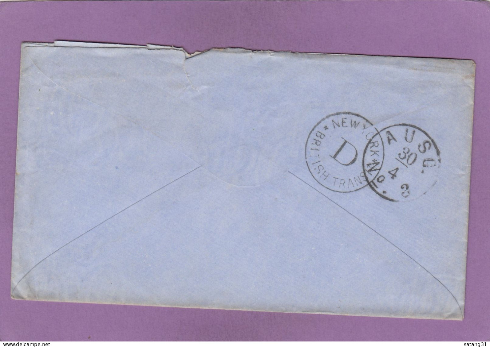 LETTRE DE BRYANT POUR LUBECK,ALLEMAGNE. CACHET "NEW YORK - BRITISH TRANSIT". - Storia Postale