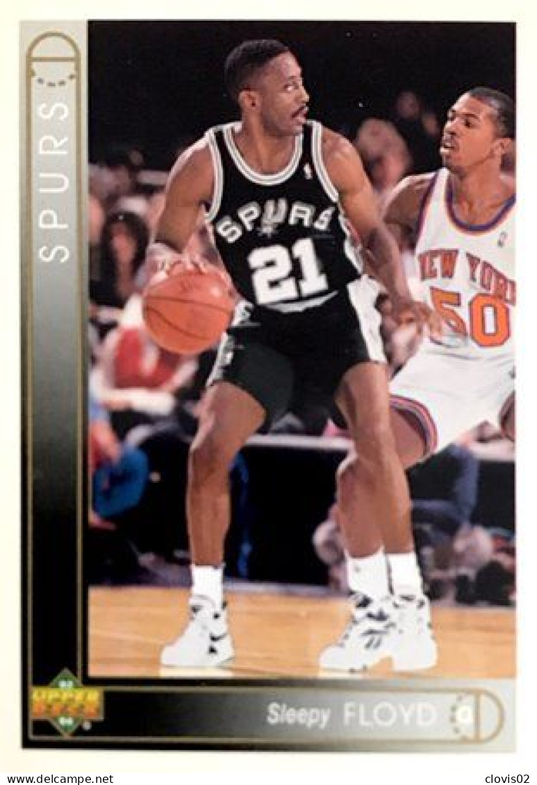 302 Sleepy Floyd - San Antonio Spurs - Carte Upper Deck NBA 1993 - Sonstige & Ohne Zuordnung