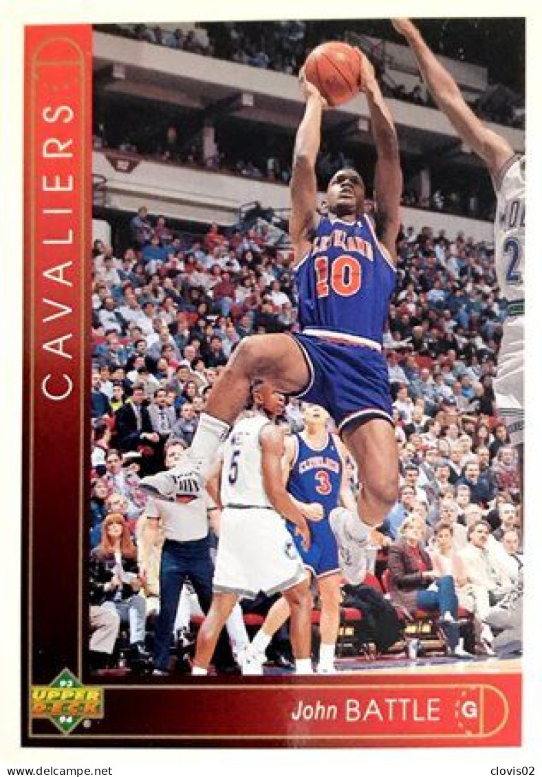 304 John Battle - Cleveland Cavaliers - Carte Upper Deck NBA 1993 - Sonstige & Ohne Zuordnung