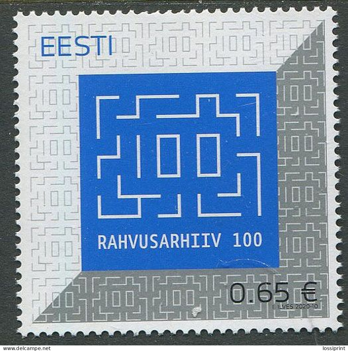 Estonia:Unused Stamp 100 Years Of National Archive, 2020, MNH - Estonia