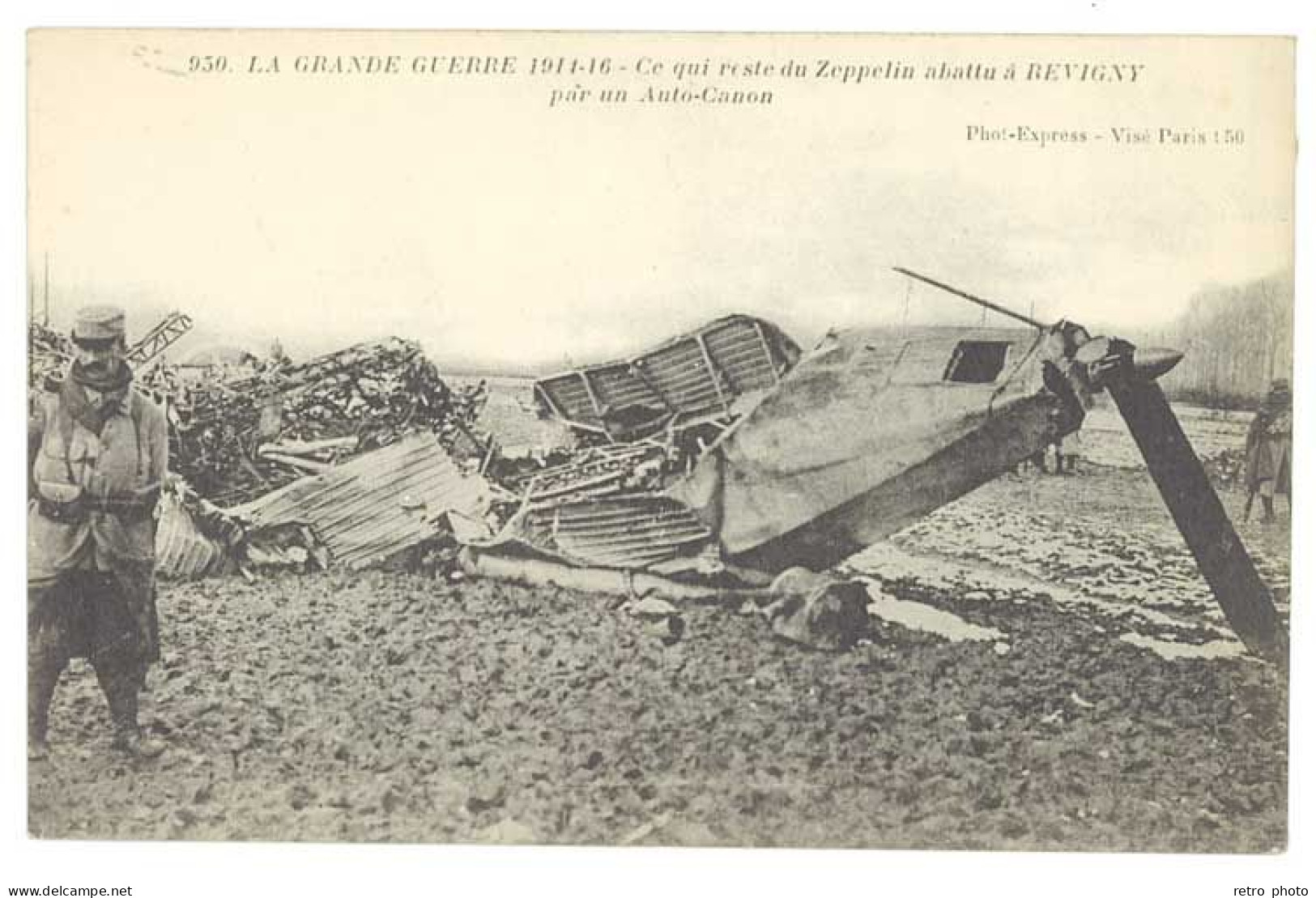 Cpa La Grande Guerre 1914-16 - Ce Qui Reste Du Zeppelin Abattu à Revigny ...     (MI) - Materiale