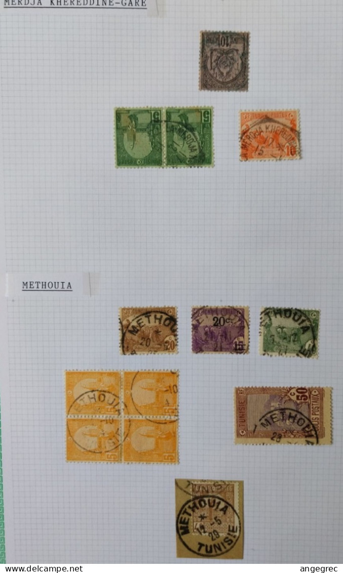 Tunisie Lot Timbre Oblitération Choisies Merdja Khereddine Gare, Methouia Dont Colis Postaux Et Fragment  à Voir - Used Stamps