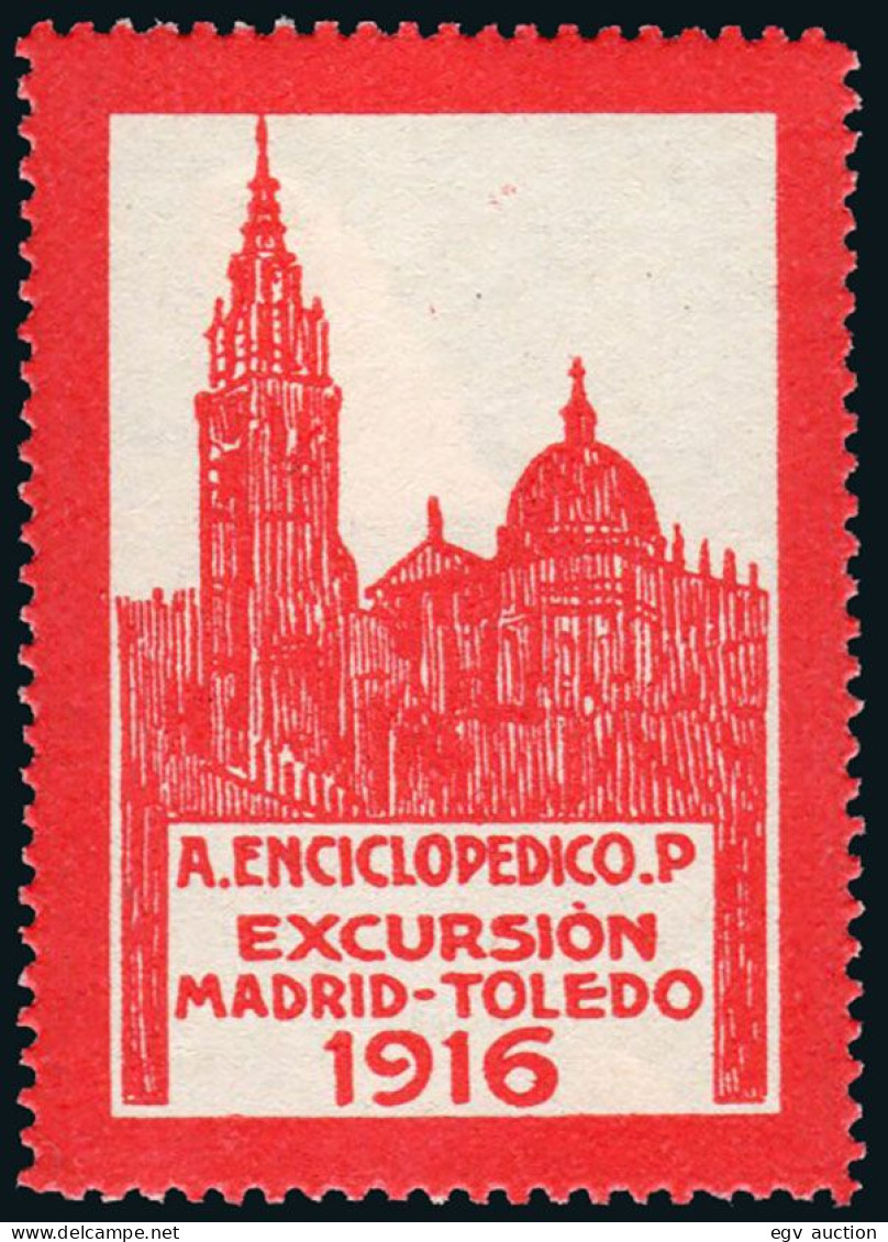 Madrid - Viñetas - 1916 - * S/Cat - Excursión Madrid - Toledo" Rojo - Ungebraucht