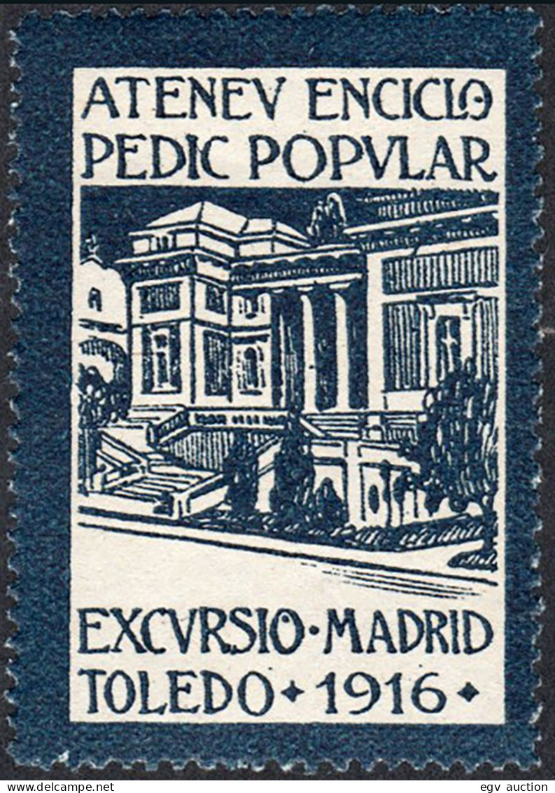 Madrid - Viñetas - 1916 - ** S/Cat - Excursión Madrid - Toledo" Azul - Unused Stamps