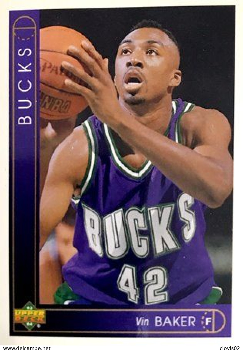 330 Vin Baker - Milwaukee Bucks - Carte Upper Deck NBA 1993 - Sonstige & Ohne Zuordnung